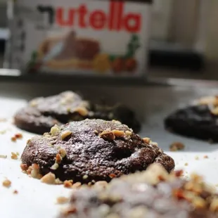 Nutella Stuffed Chocolate Cookie