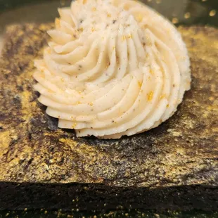 The Rich: Our richest brownie yet! Made with black cocoa, brown butter buttercream &amp; finished with lavish gold luster dust