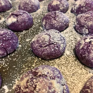 Ube crinkle cookies