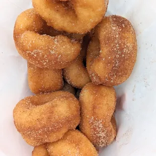 Fresh mini donuts with cinnamon and sugar