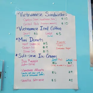 menu