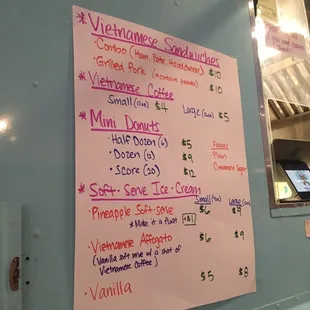 Menu &amp; Pricing