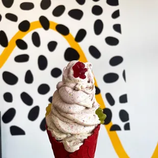 Berry Kiss with red velvet cone