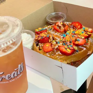 Rainbow Magic Waffle and Passion Fruit Tea