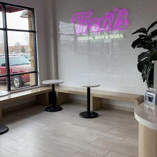 More seating to the left of the front ordering area
