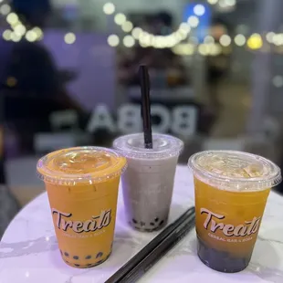 Tai Thai Milk Tea Boba Taro Milk Tea Boba Passion Fruit Tea