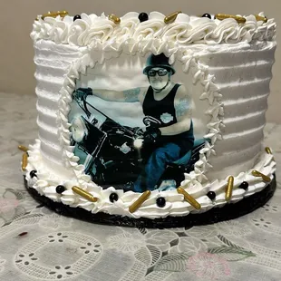 a man on a motorcycle