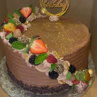 Cheesecake, chocolate cake combination