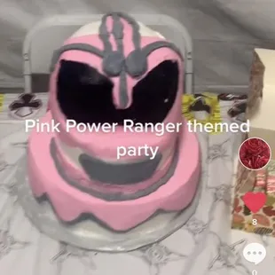 Pink power ranger cake