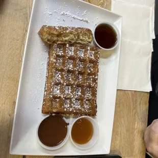 Belgian waffle with dark chocolate