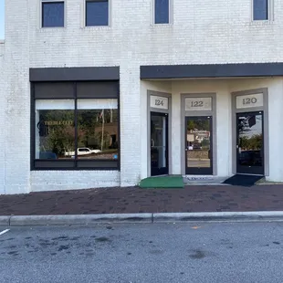 the front of the building