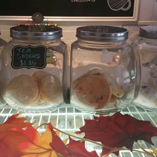 Cute cookie jars filled with goodied