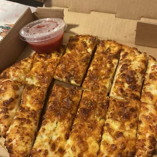 Super hard cheesy strips.