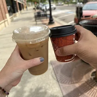 Cheers! Iced Caramel Macchiato and cortado