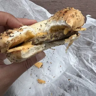 Vegan bagel sandwich