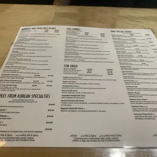 MENU as of Monday, 5 August 2024