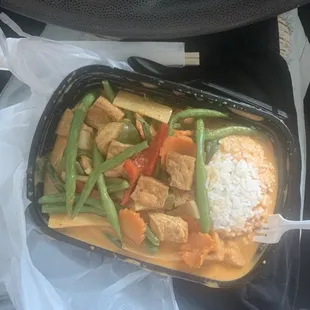 Red curry with tofu