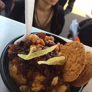 Ginger Snap SMASH. Sweet potato with ginger and  molasses, sauteed walnuts &amp; raisins, candy ginger