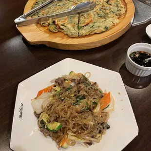 Japchae and pancake