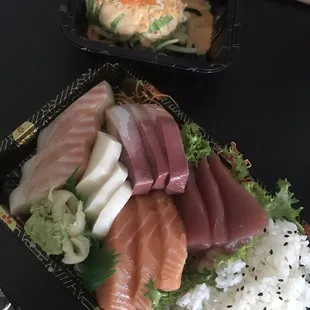 Chirashi don and avocado ball yum!