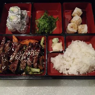 Beef teriyaki dinner bento