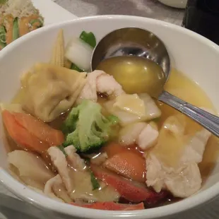 House special soup - note amount is after two bowls were dished out. Very good.