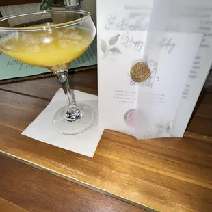 Mimosa and my birthday welcome