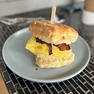 Bacon,egg and cheese biscuit.