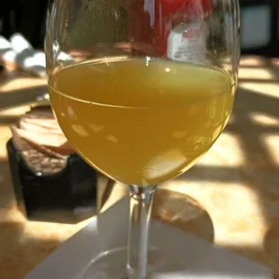 Served Mimosa in chipped glass. Glad I saw it before I cut myself.