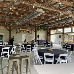 tables and chairs set up for a function