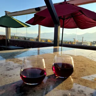 Drinks on the roof.