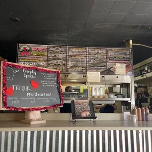 Menu. Order at front take a seat.