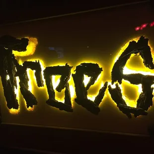Sign in the upstairs bar area.