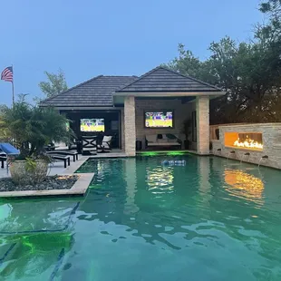 Pool Design with Cabana Pool House