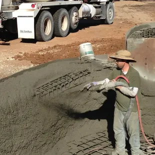 Step 2 for gunite/concrete pool...shotcrete is sprayed over the forms