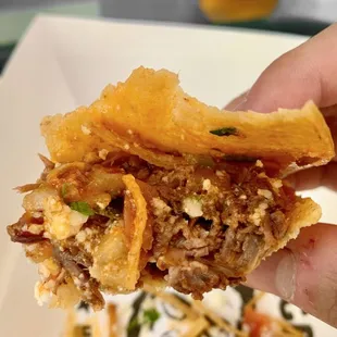 Barbacoa taco inside