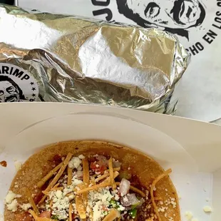 The full set, burrito and taco