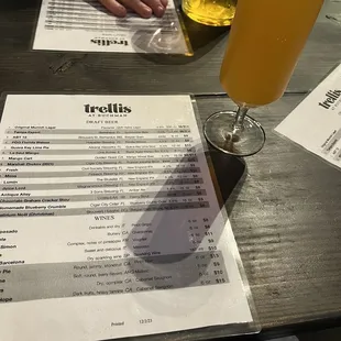 One side of the beer menu...