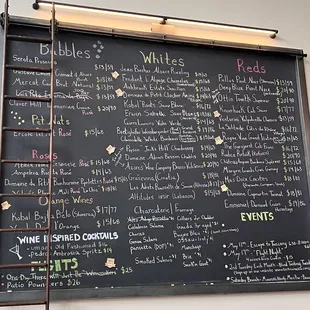 Huge wall menu!