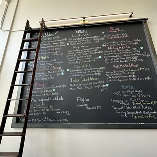 Wine menu