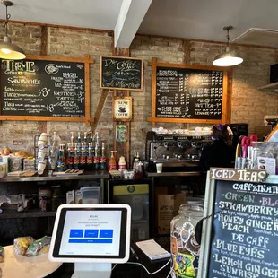 the counter and menus