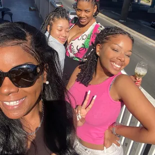 a group of women posing for a picture