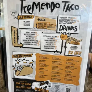menu