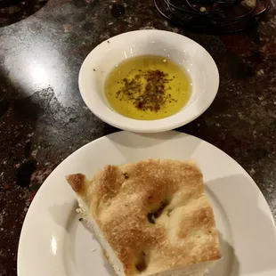 Focaccia and olive oil