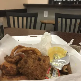 Tasteless burnt chicken tenders The worst meal I've ever had will never ever go back to this place.