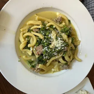 Fusilli sausage rabe
