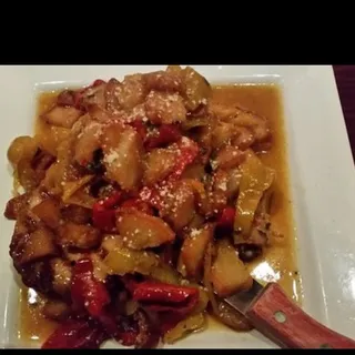 Pork Chops with Vinegar Peppers and Potatoes