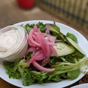 Look at this salad! No extra charge to swap out fries for this :)