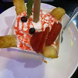 Banana dessert (I forgot what it was called because I was drunk by this point and no, I didn&apos;t drive home)