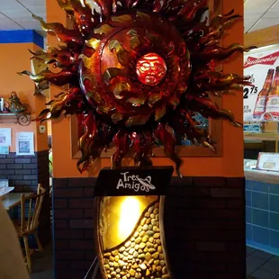 Right when you enter. Tranquil water fountain.